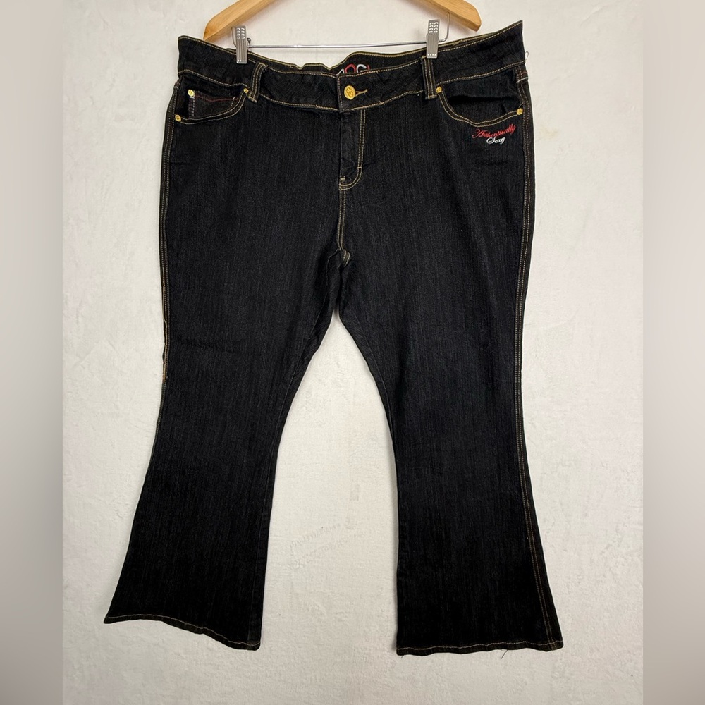 COOGI Women’s 24W Bootcut Jeans Black Gold Embroidery Authentic Sexy Denim